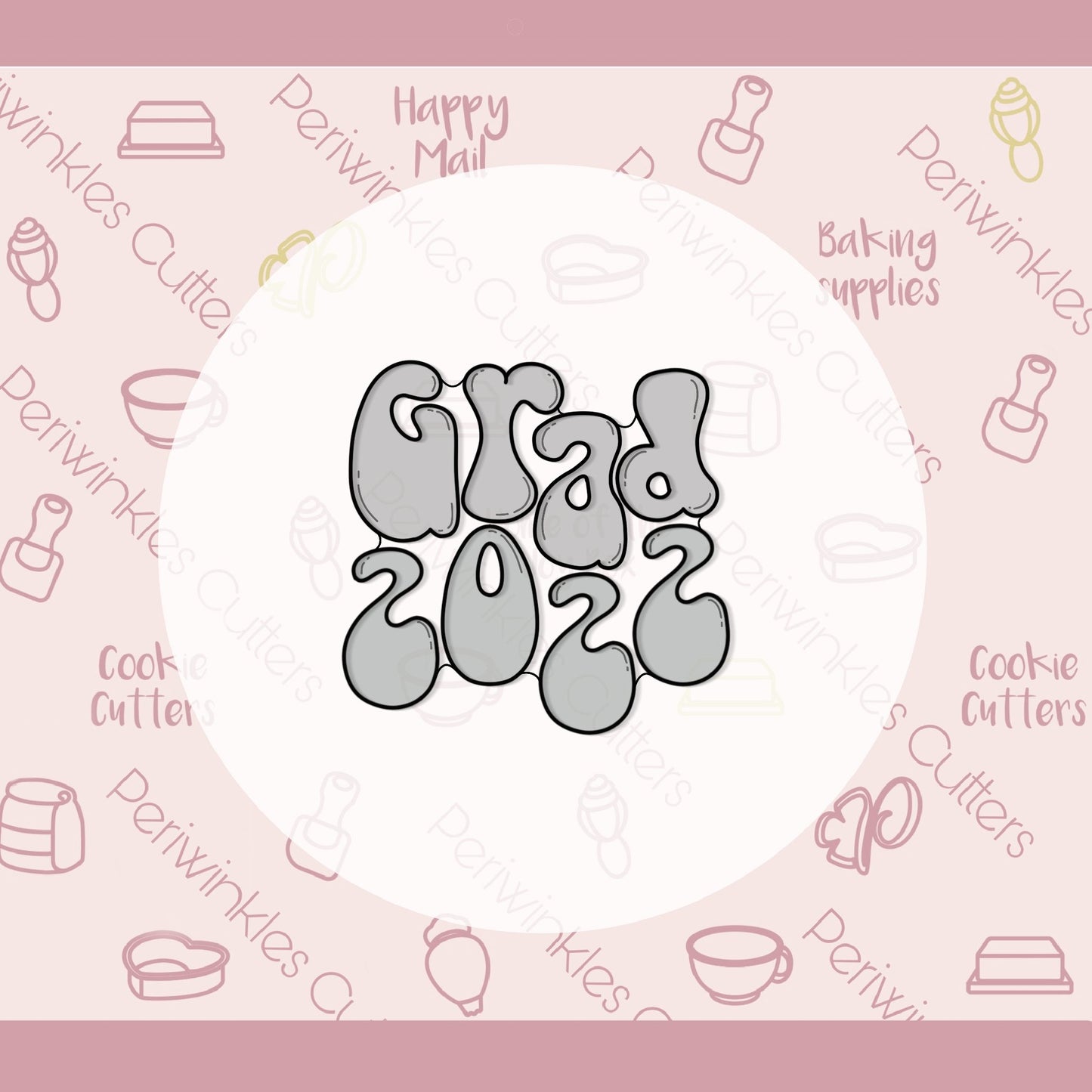 Groovy GRAD 2022 Cookie Cutter - Periwinkles Cutters