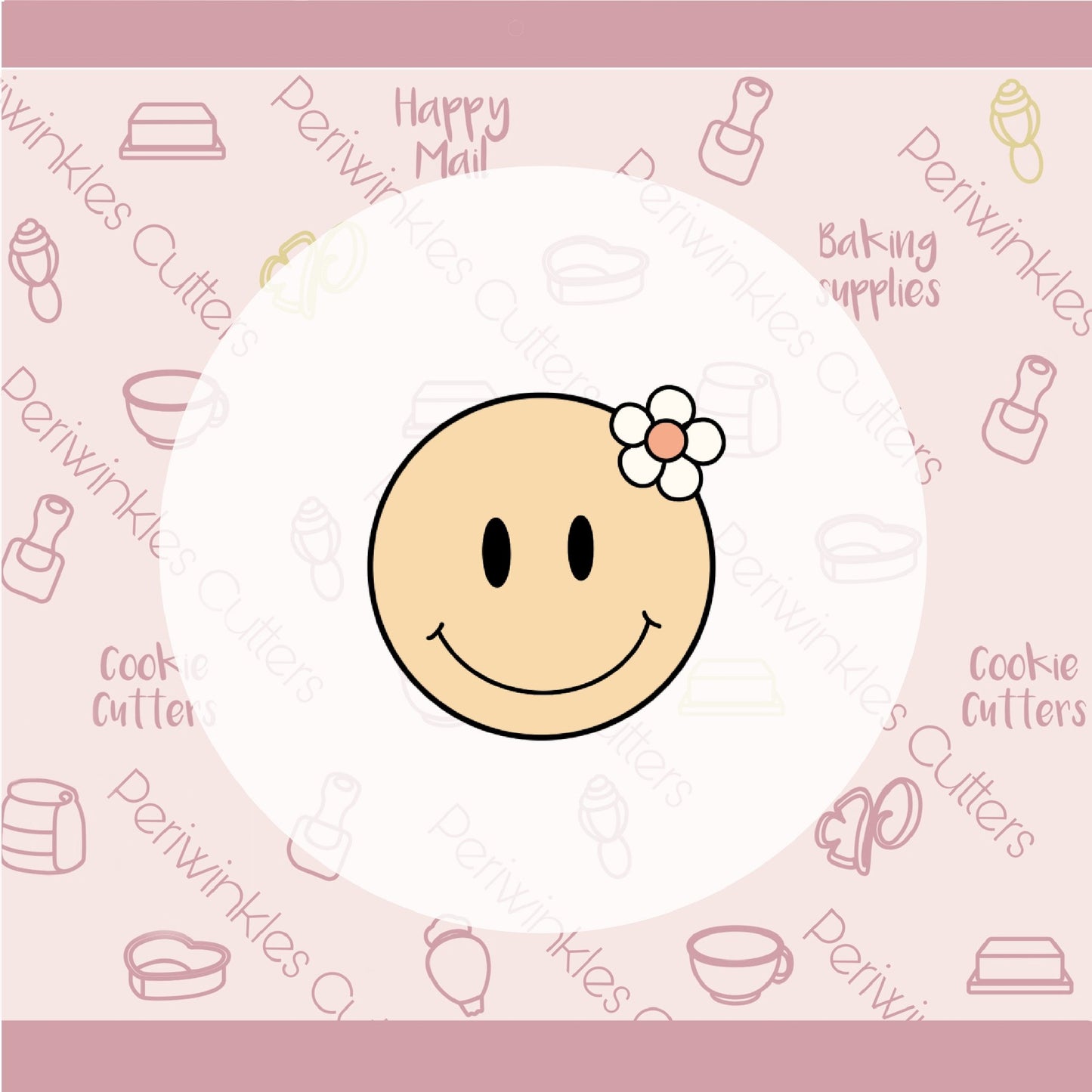 Groovy Happy Face Cookie Cutter - Periwinkles Cutters