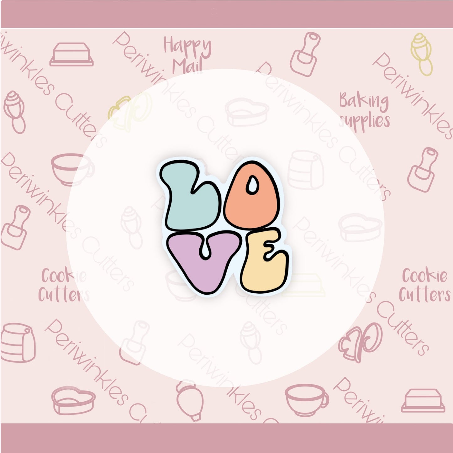 Groovy LOVE Cookie Cutter - Periwinkles Cutters