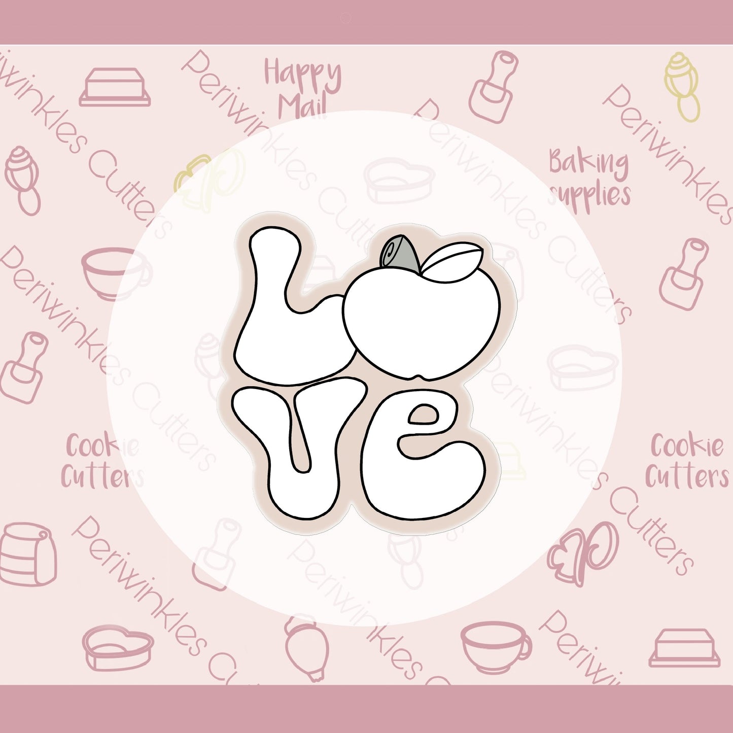 Groovy Love Plaque Cookie Cutter - Periwinkles Cutters