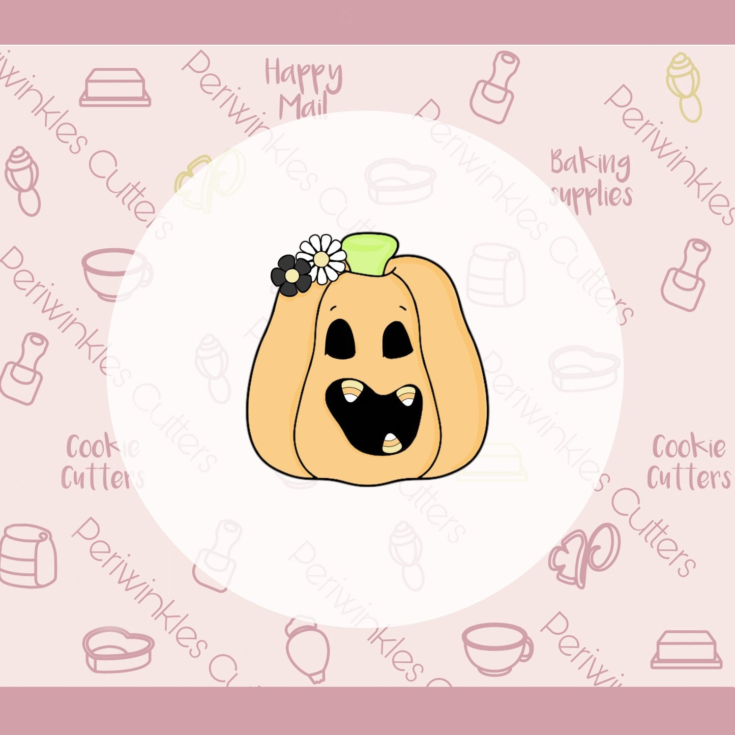 Groovy Pumpkin Cookie Cutter - Periwinkles Cutters