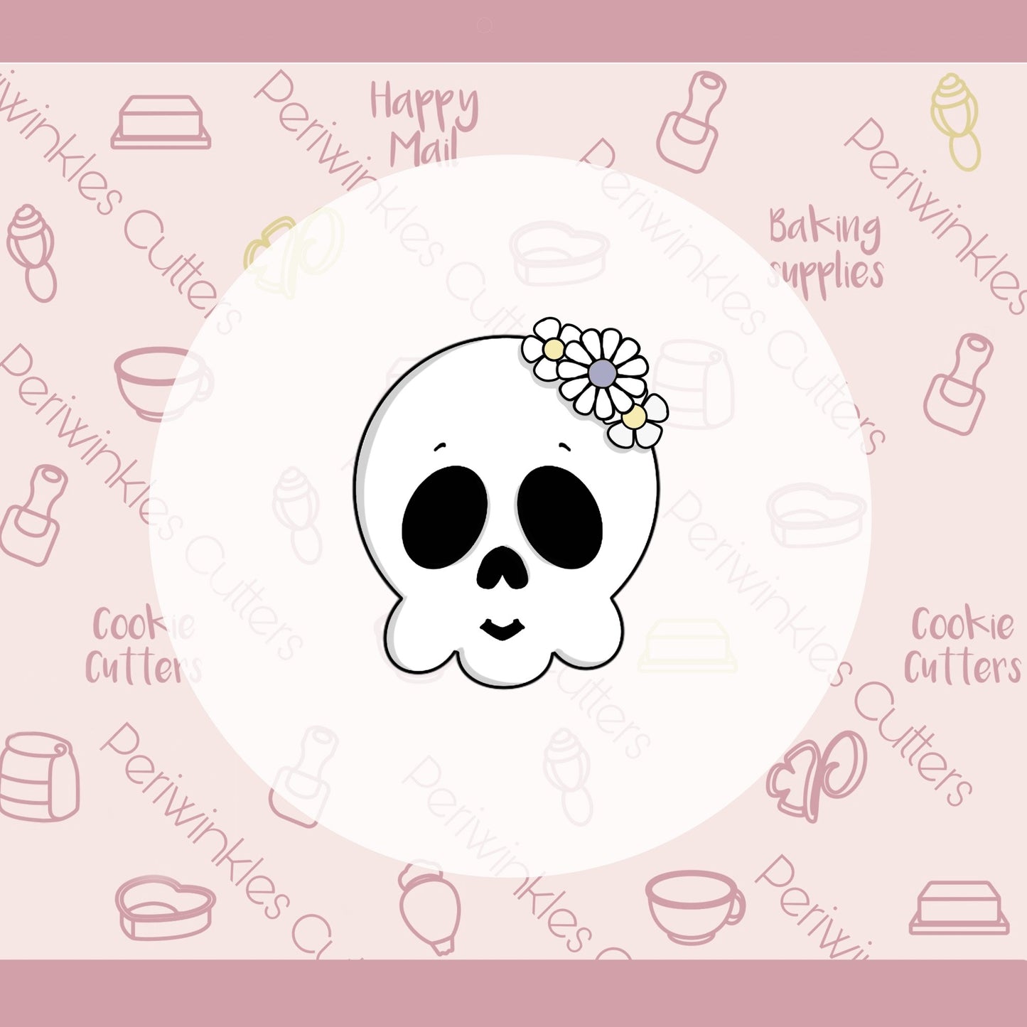 Groovy Skull Cookie Cutter - Periwinkles Cutters