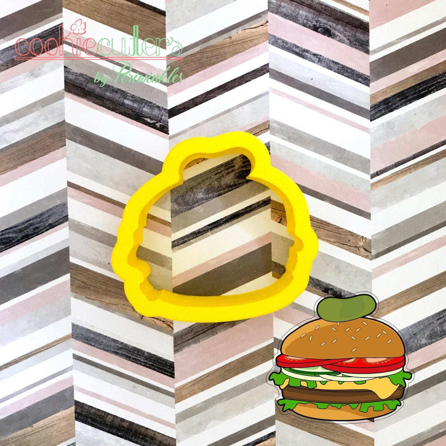 Hamburger With Pickle Cookie Cutter - Periwinkles Cutters