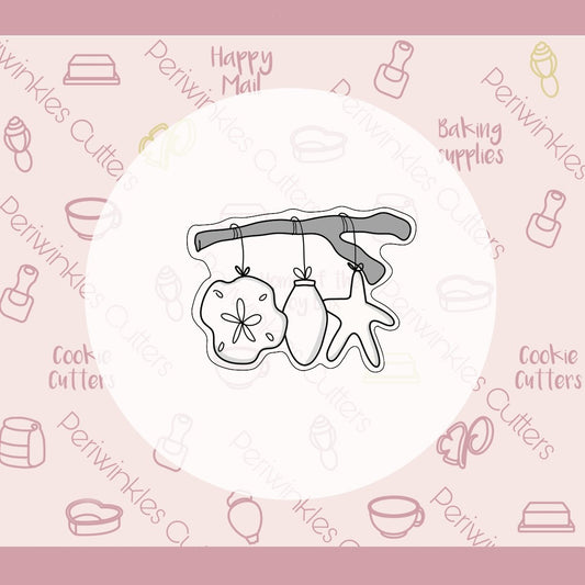 Hanging Branch with Ornaments Cookie Cutter - Periwinkles Cutters