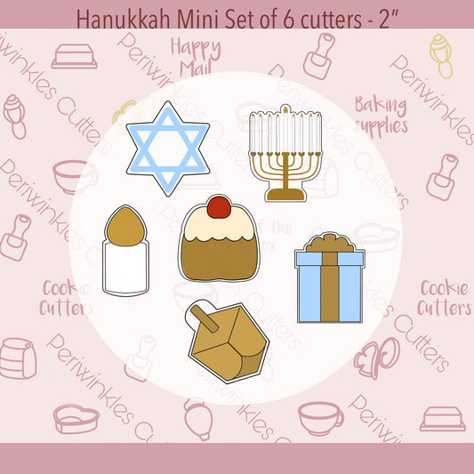 Hanukkah Mini Set of 6 Cookie Cutter - Periwinkles Cutters