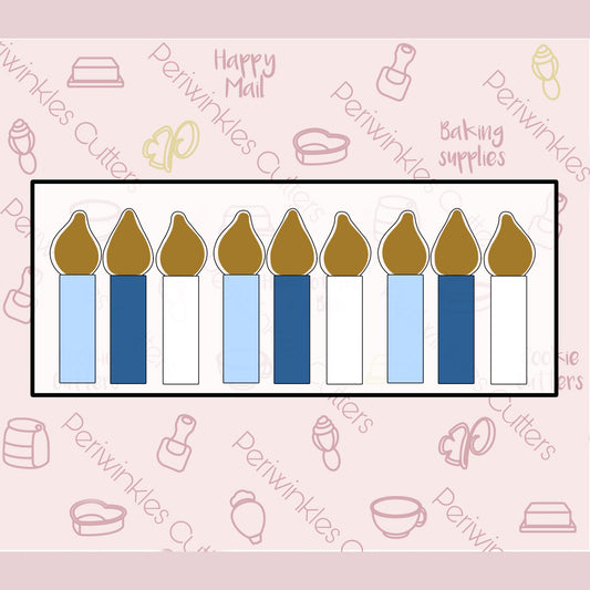Hanukkah Multi Candles Cookie Cutter - Periwinkles Cutters