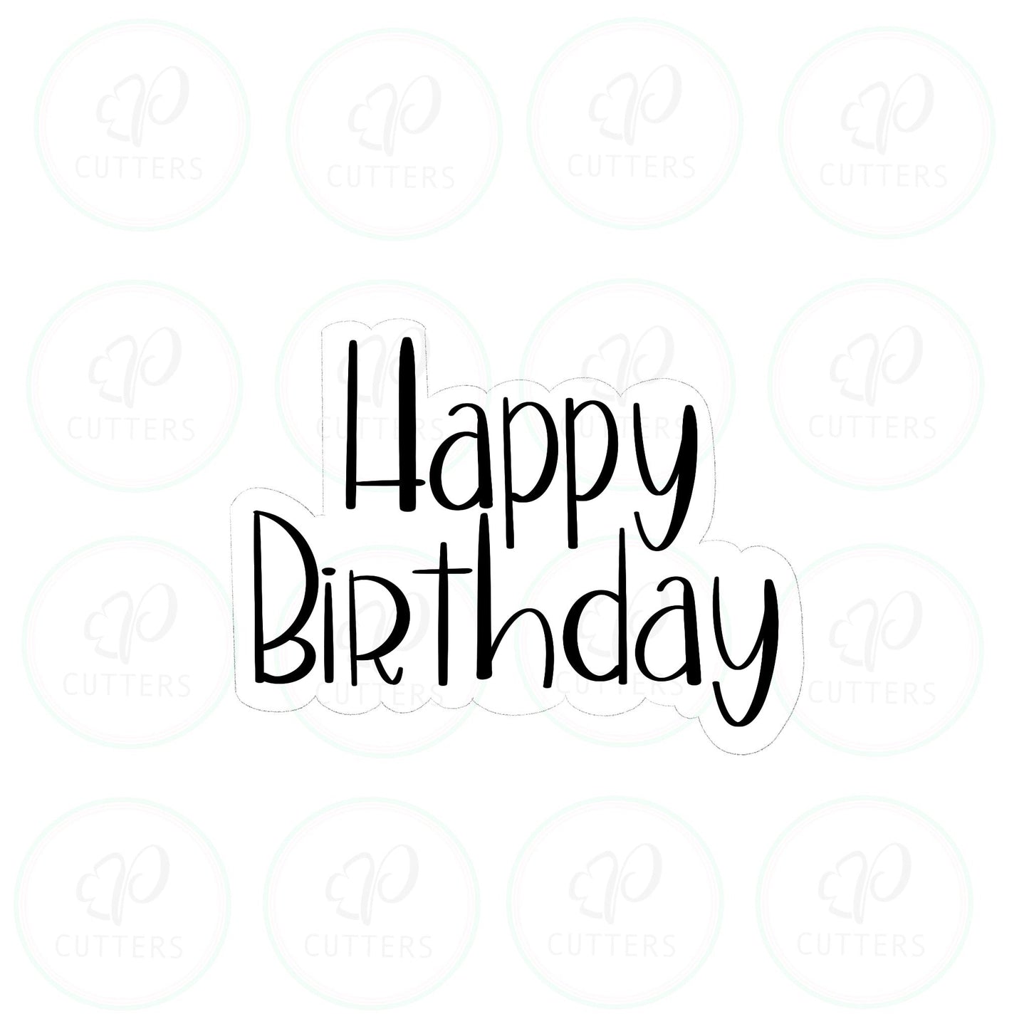 Happy Birthday Plaque Cookie Cutter - Periwinkles Cutters