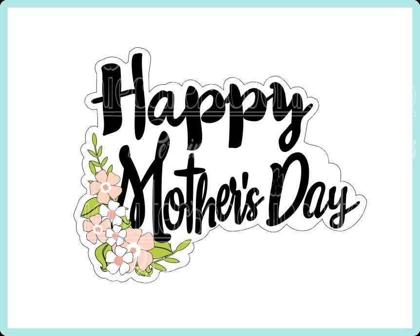 Happy Easter Floral Plaque Cookie Cutter - Periwinkles Cutters