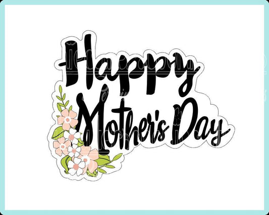 Happy Easter Floral Plaque Cookie Cutter - Periwinkles Cutters