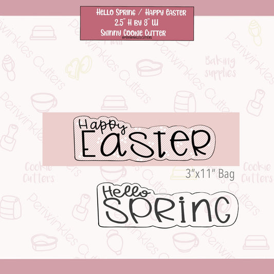 Happy Easter - Hello Spring Skinny Lettering Cookie Cutter - Periwinkles Cutters