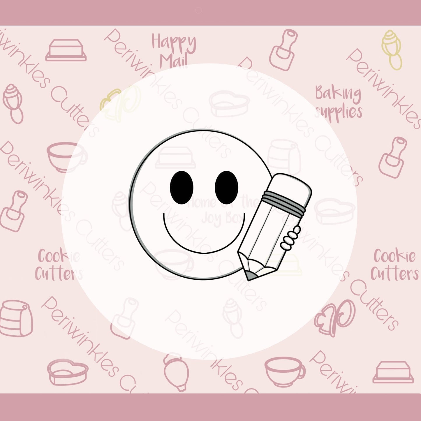Happy Face Pencil Cookie Cutter - Periwinkles Cutters