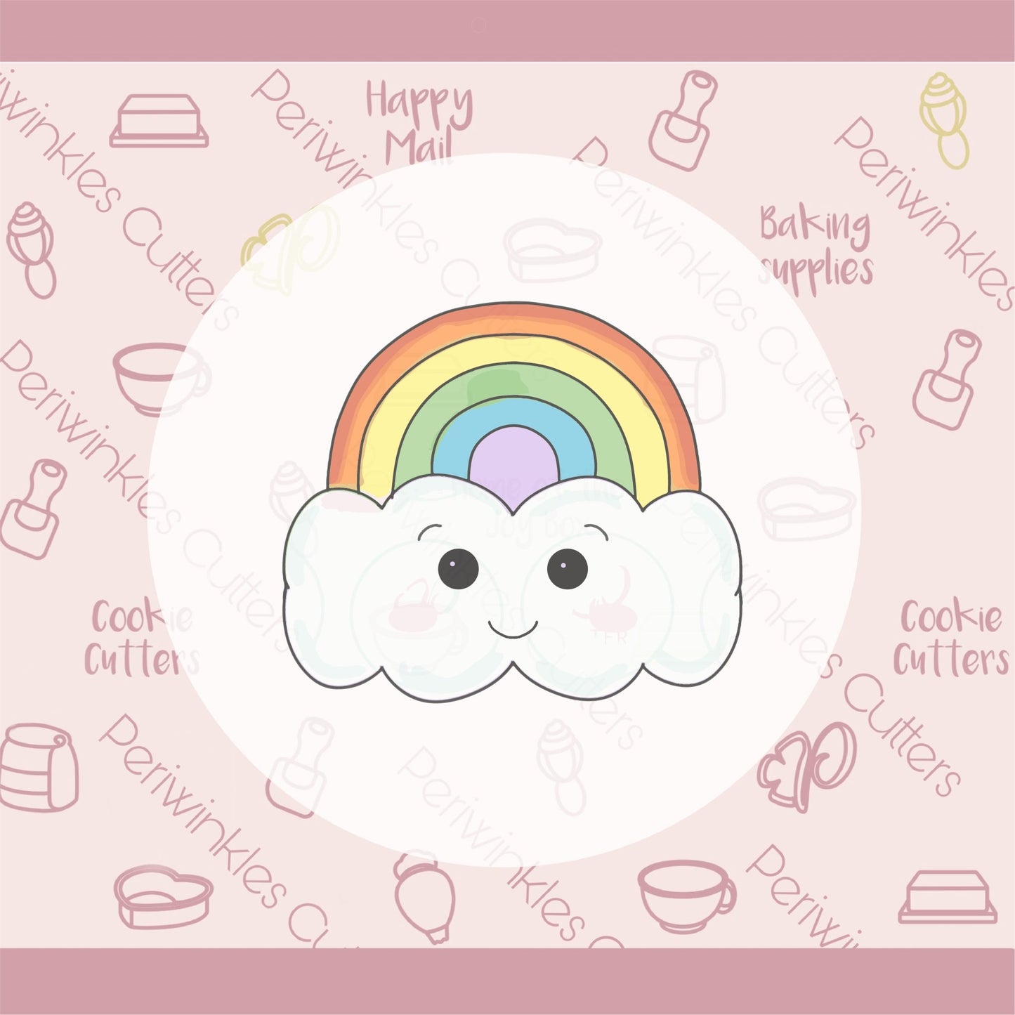 Happy Rainbow Cookie Cutter - Periwinkles Cutters