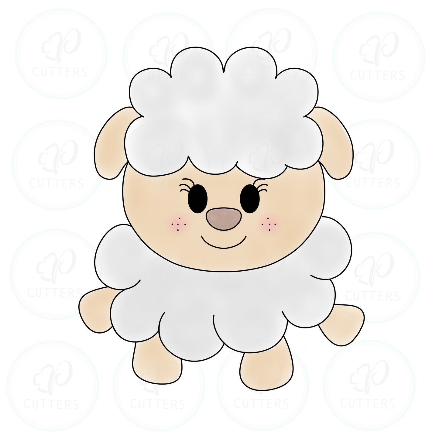 Happy Sheep Cookie Cutter - Periwinkles Cutters