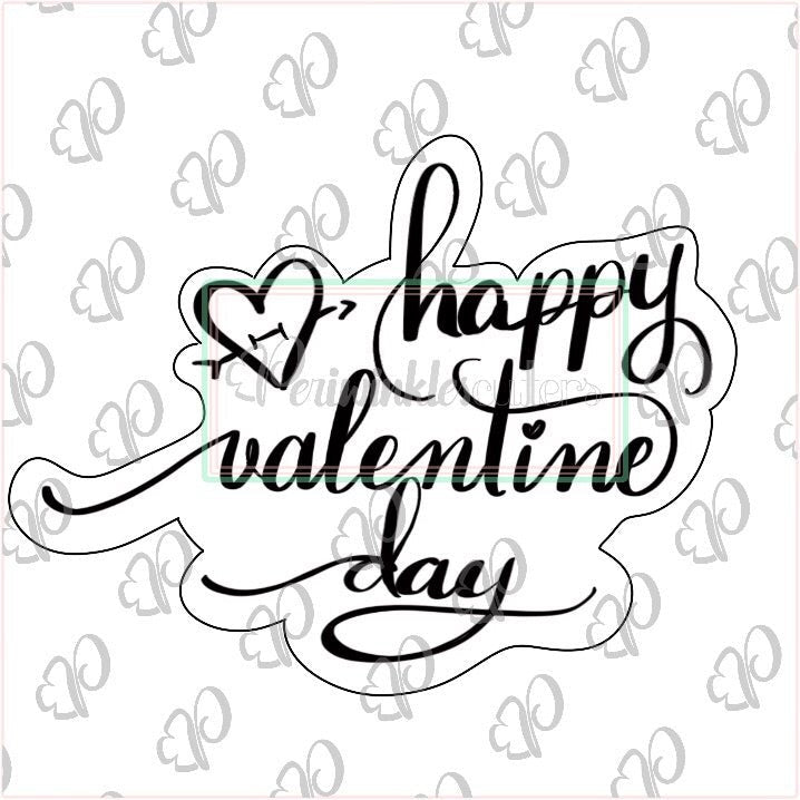 Happy Valentines Day Plaque Cookie Cutter - Periwinkles Cutters