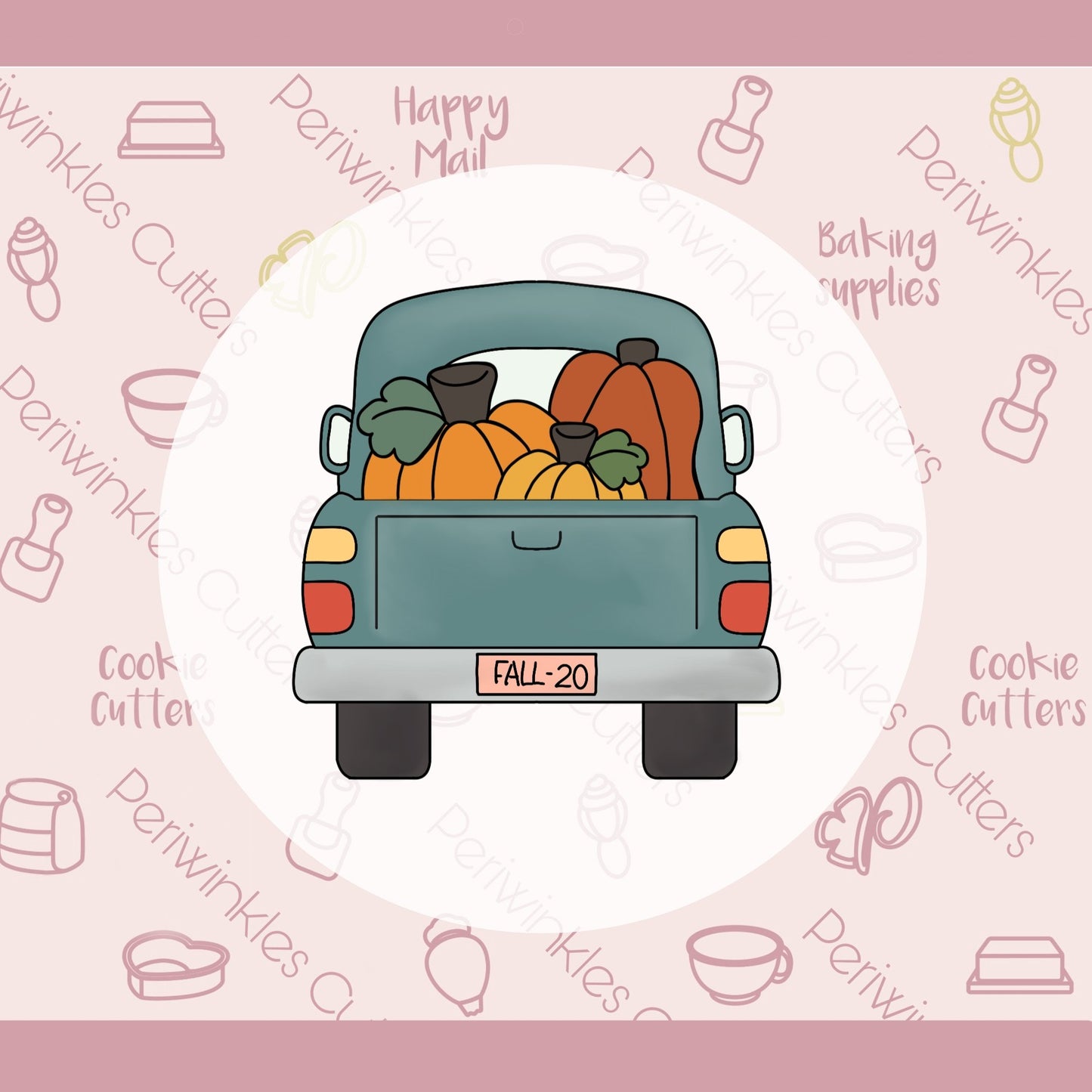Harvest PickUp Truck Back Cookie Cutter - Periwinkles Cutters
