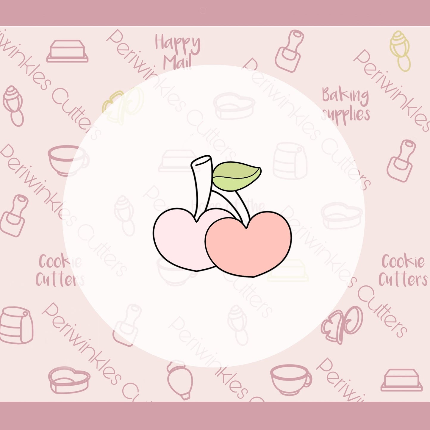 Heart Cherries Cookie Cutter - Periwinkles Cutters