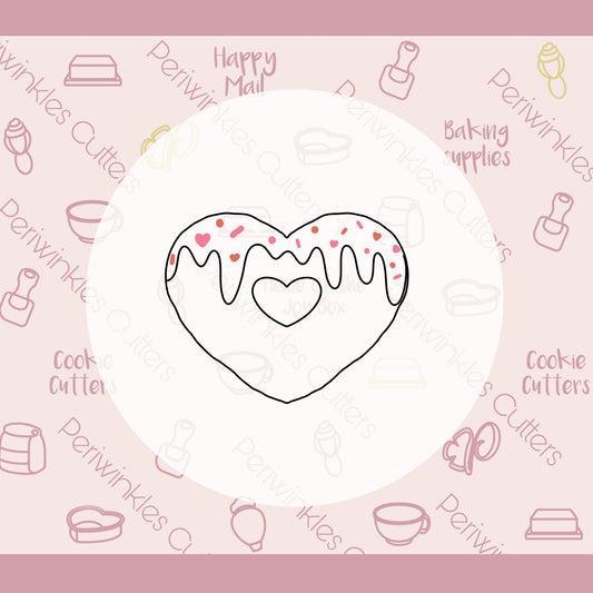 Heart Donut with cut out Cake Cookie Cutter - Periwinkles Cutters