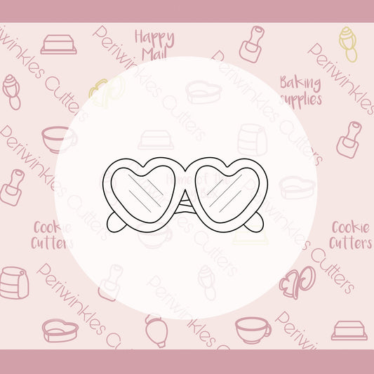 Heart Sunglasses Cookie Cutter - Periwinkles Cutters