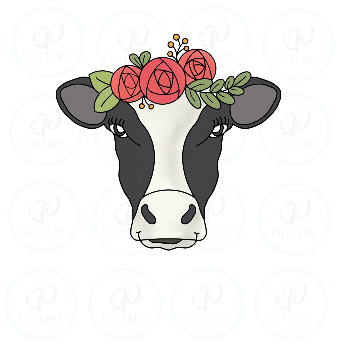 Heifer Cow Floral Cookie Cutter - Periwinkles Cutters