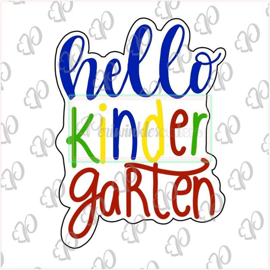 Hello First Grade Plaque Cookie Cookie Cutter - Periwinkles Cutters