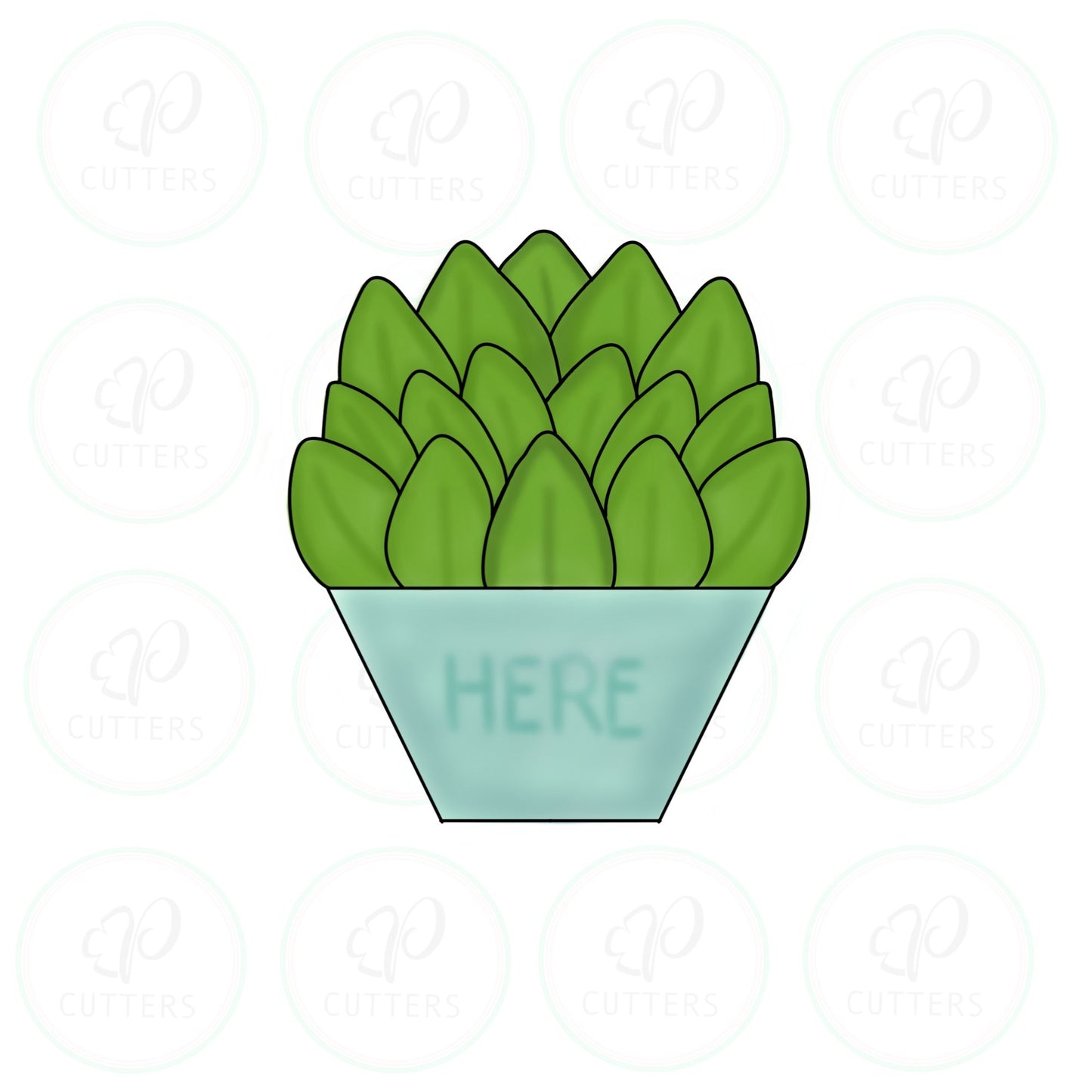 Here Succulent Pot Cookie Cutter - Periwinkles Cutters