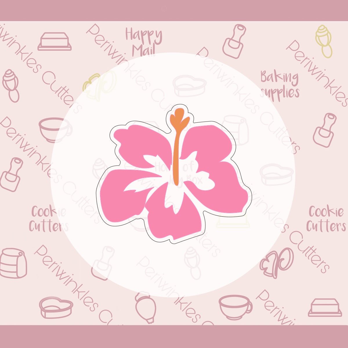 Hibiscus Malibu Flower Cookie Cutter - Periwinkles Cutters Cookie Cutter