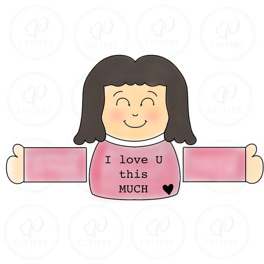 I Love U This Much Kids Cookie Platter Cutter - Periwinkles Cutters