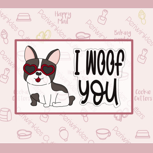 I Woof You Set of 2 Cookie Cutter - Periwinkles Cutters
