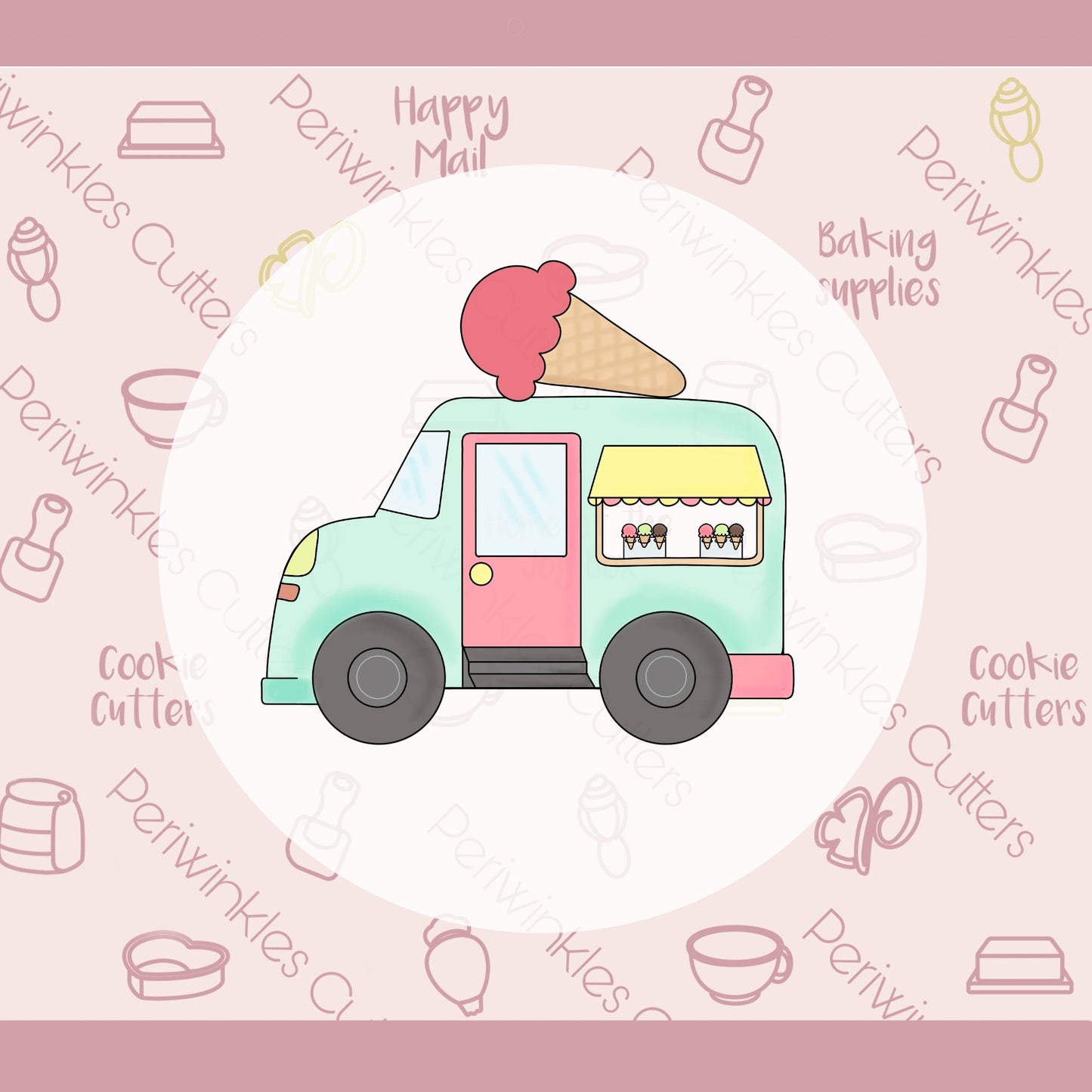 Ice Cream Truck Cookie Cutter - Periwinkles Cutters