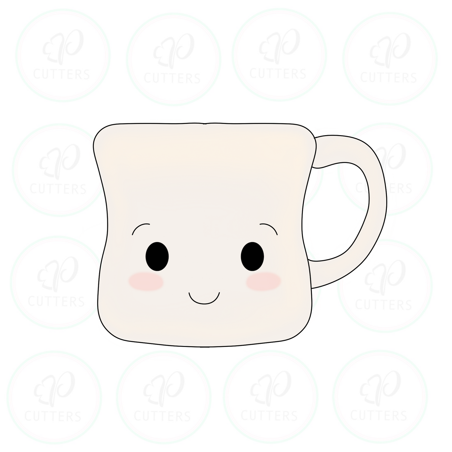 Rae Dunn Inspired Marshmallow Mug Cookie Cutter - Periwinkles Cookie Cutters