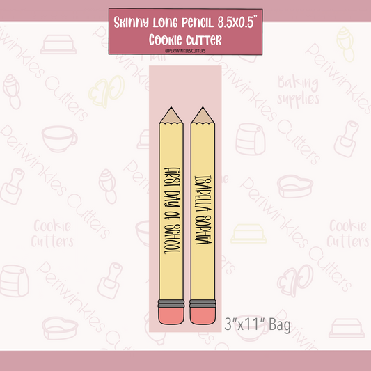 Skinny Long Pencil 8.5 Inches Cookie Cutter - Periwinkles Cookie Cutters