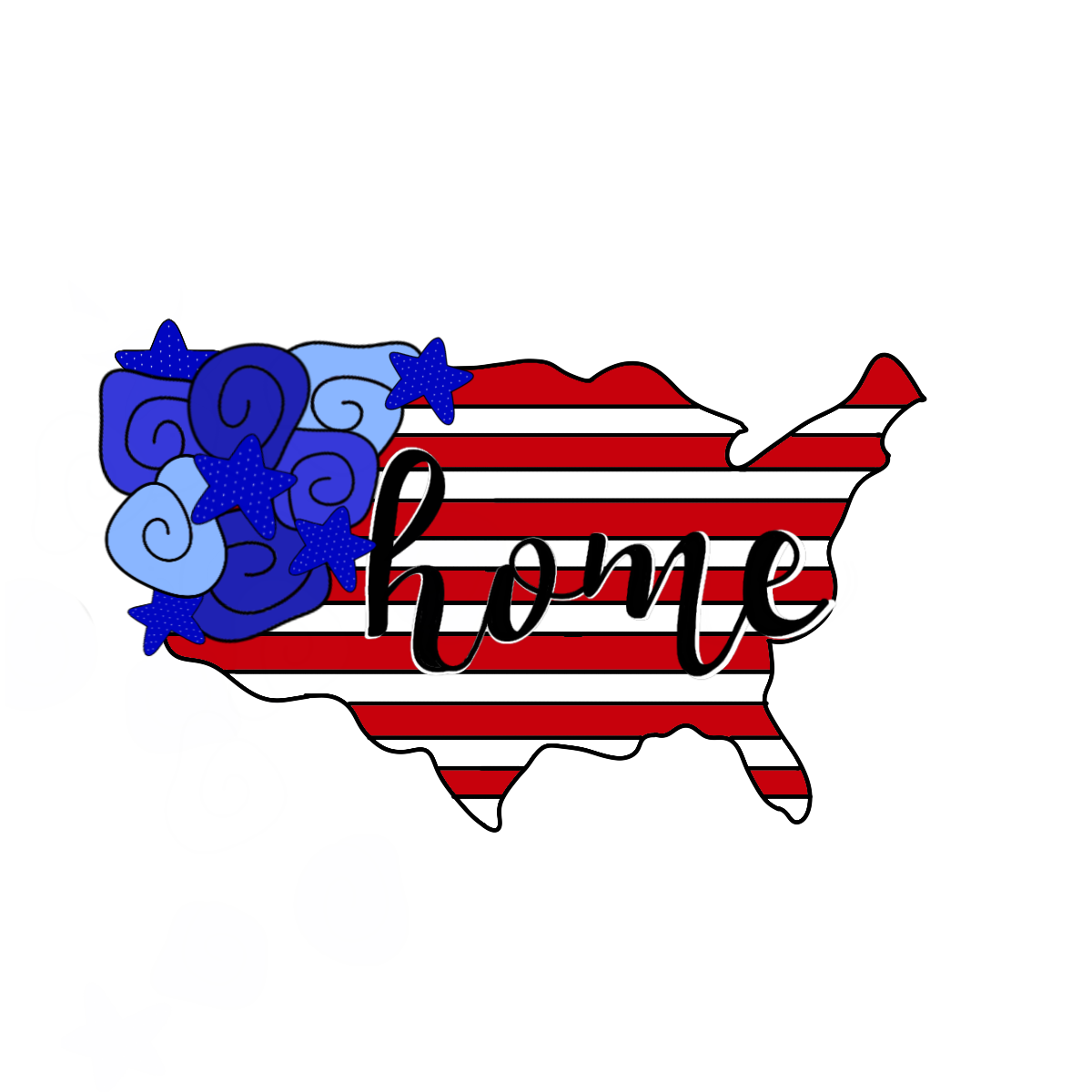 USA Map Flowers Cookie Cutter - 4th of July Cookie Cutter - America Map - Periwinkles Cookie Cutters