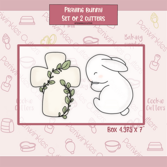 Praying Bunny Set of 2 Cookie Cutter - Periwinkles Cookie Cutters