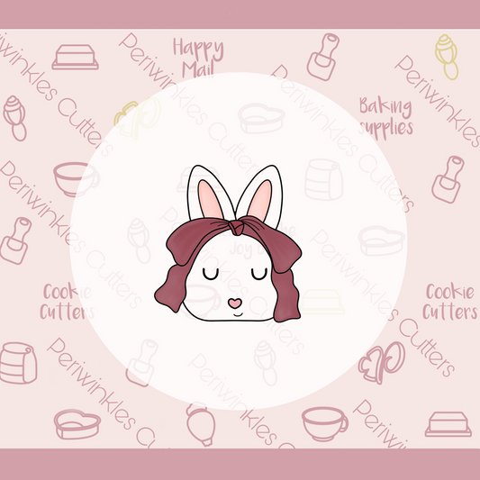 Boho Bunny Girl Cookie Cutter - Periwinkles Cookie Cutters