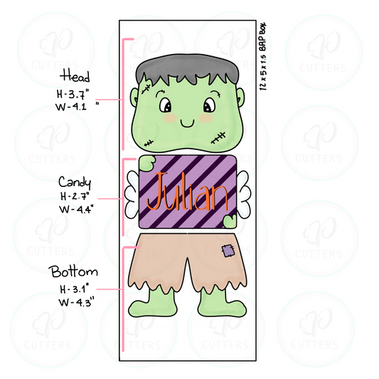Frankenstein Boy 3 Pieces Set Cookie Cutter - Periwinkles Cookie Cutters