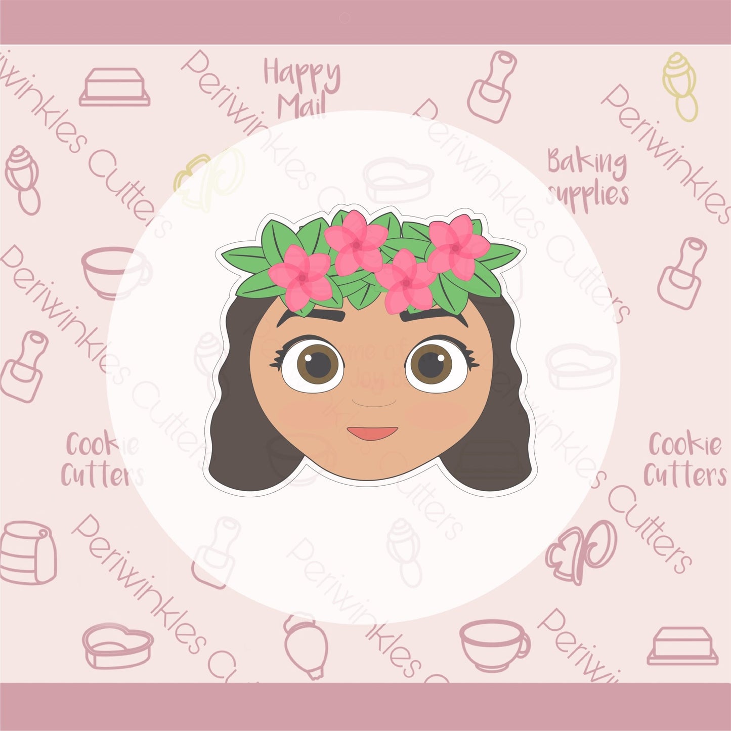 Island Girl Head Cookie Cutter - Periwinkles Cutters