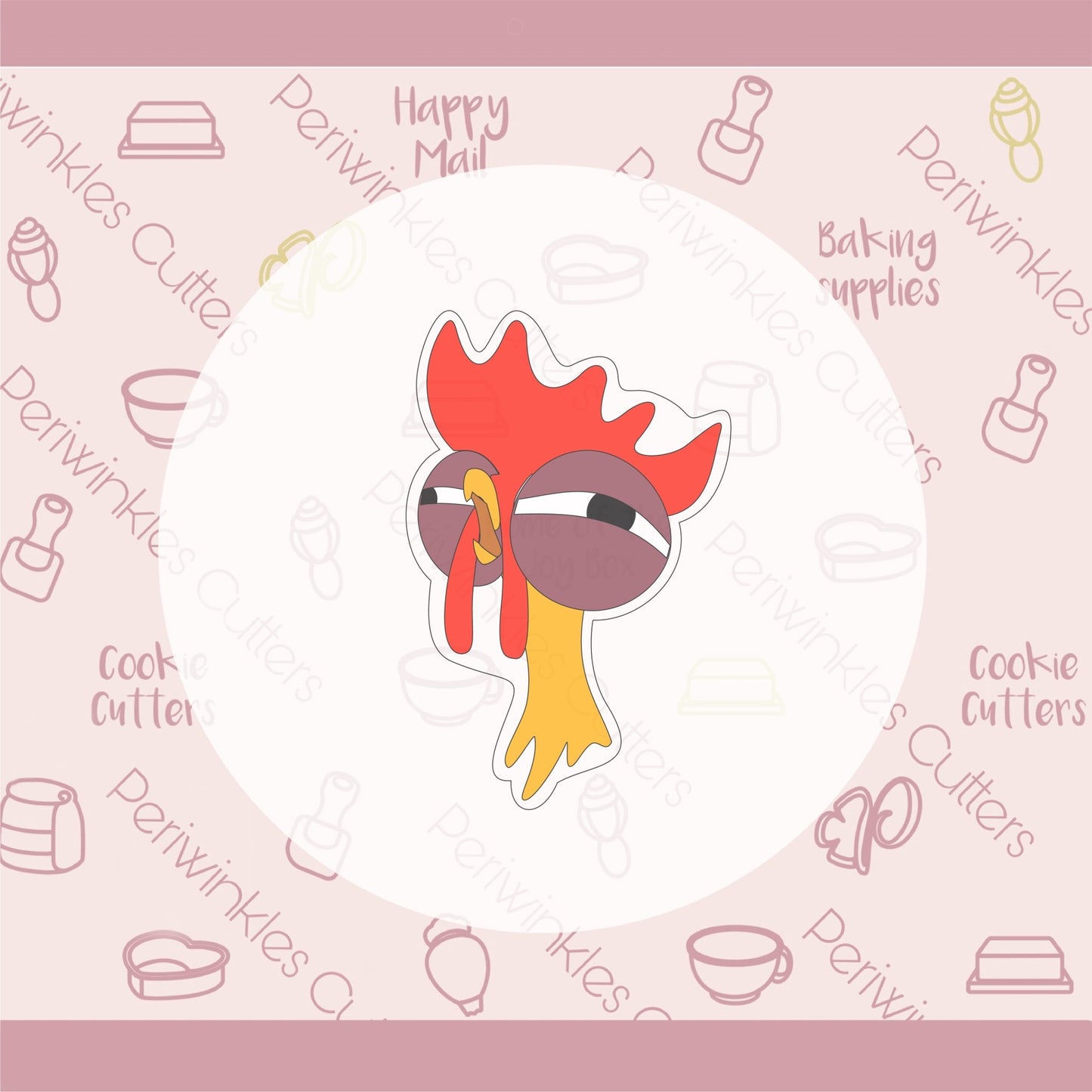 Island Rooster Head Cookie Cutter - Periwinkles Cutters