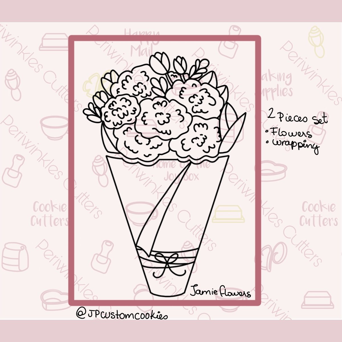 Jamie’s Bouquet of Flowers Cookie Cutter - Periwinkles Cutters