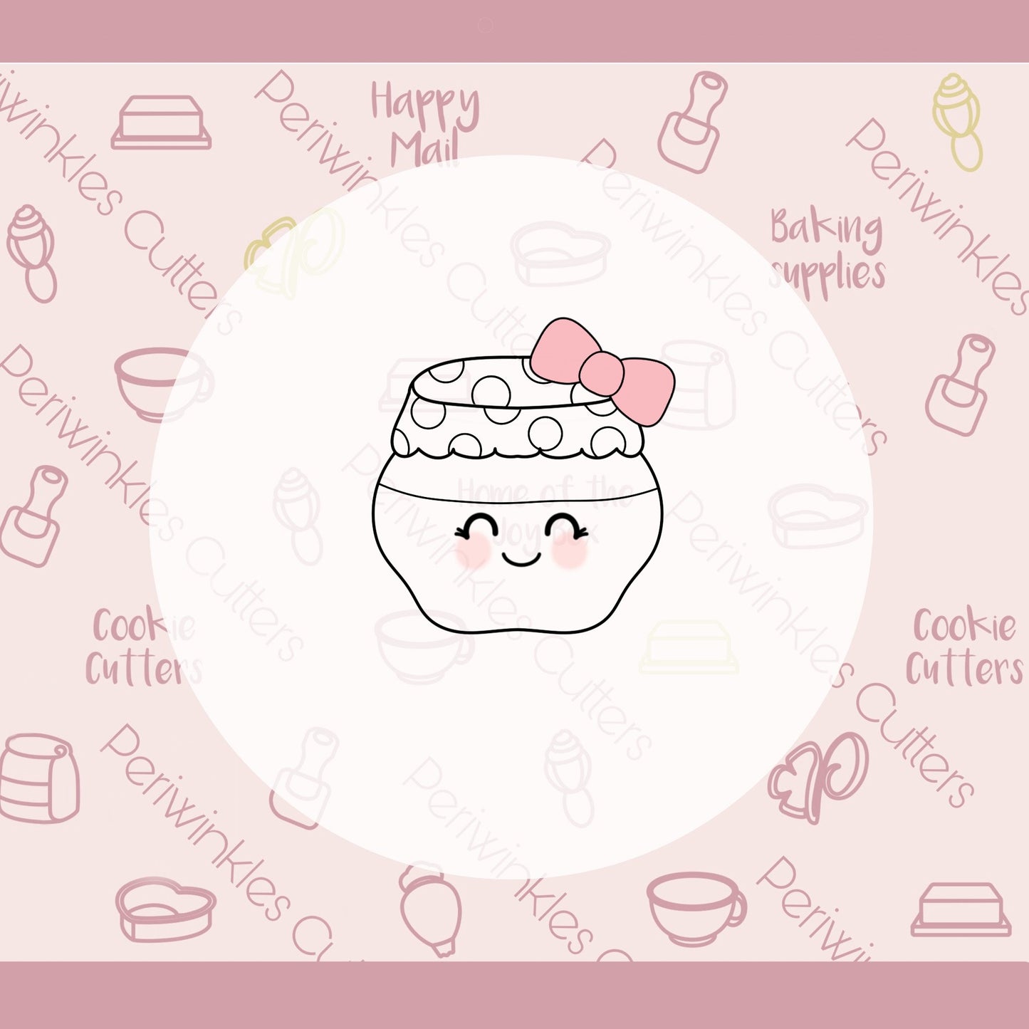 Jar with Bow Cookie Cutter - Periwinkles Cutters