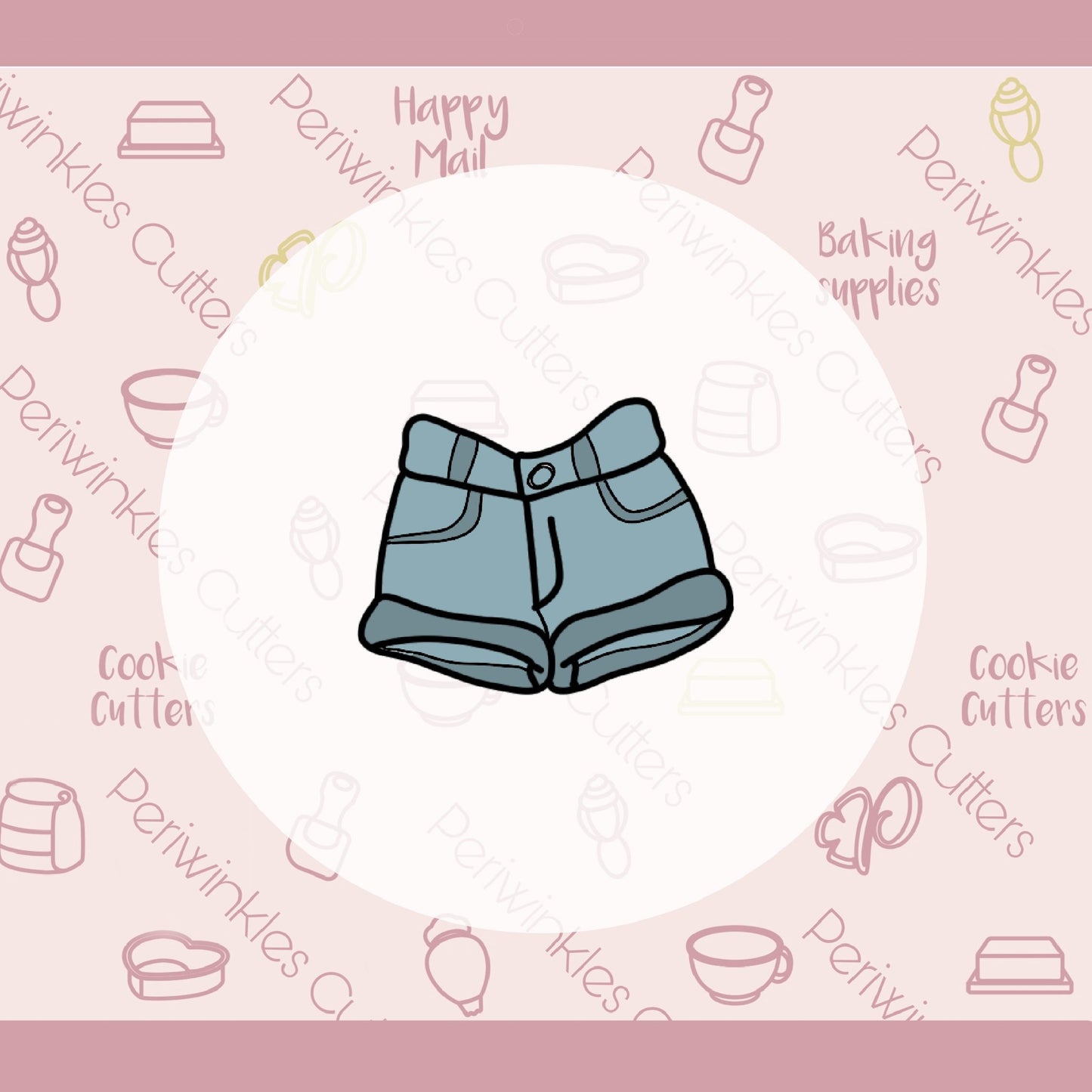 Jean Shorts Cookie Cutter - Periwinkles Cutters