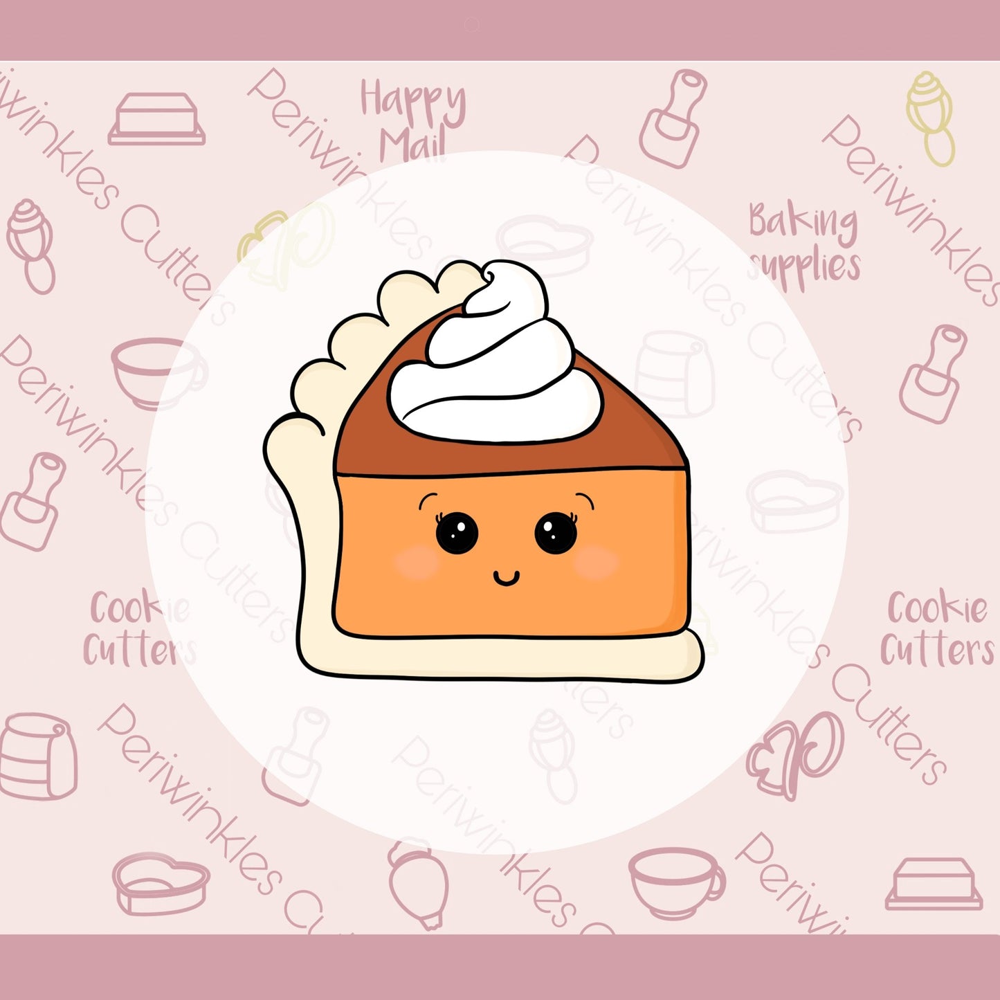 Kawaii Pumpkin Pie Cookie Cutter - Periwinkles Cutters