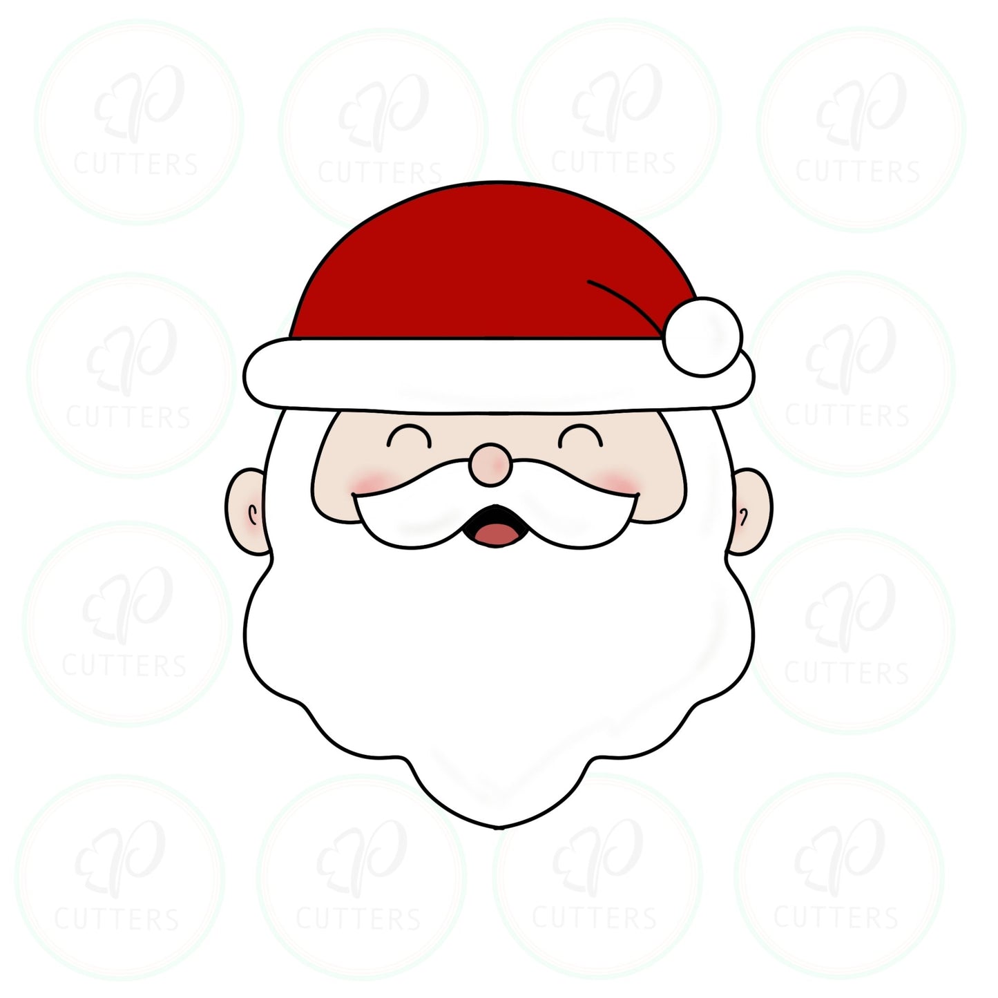 Kawaii Santa Face Cookie Cutter - Periwinkles Cutters