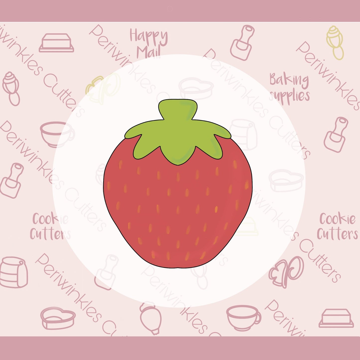 Kawaii Strawberry Cookie Cutter - Periwinkles Cutters