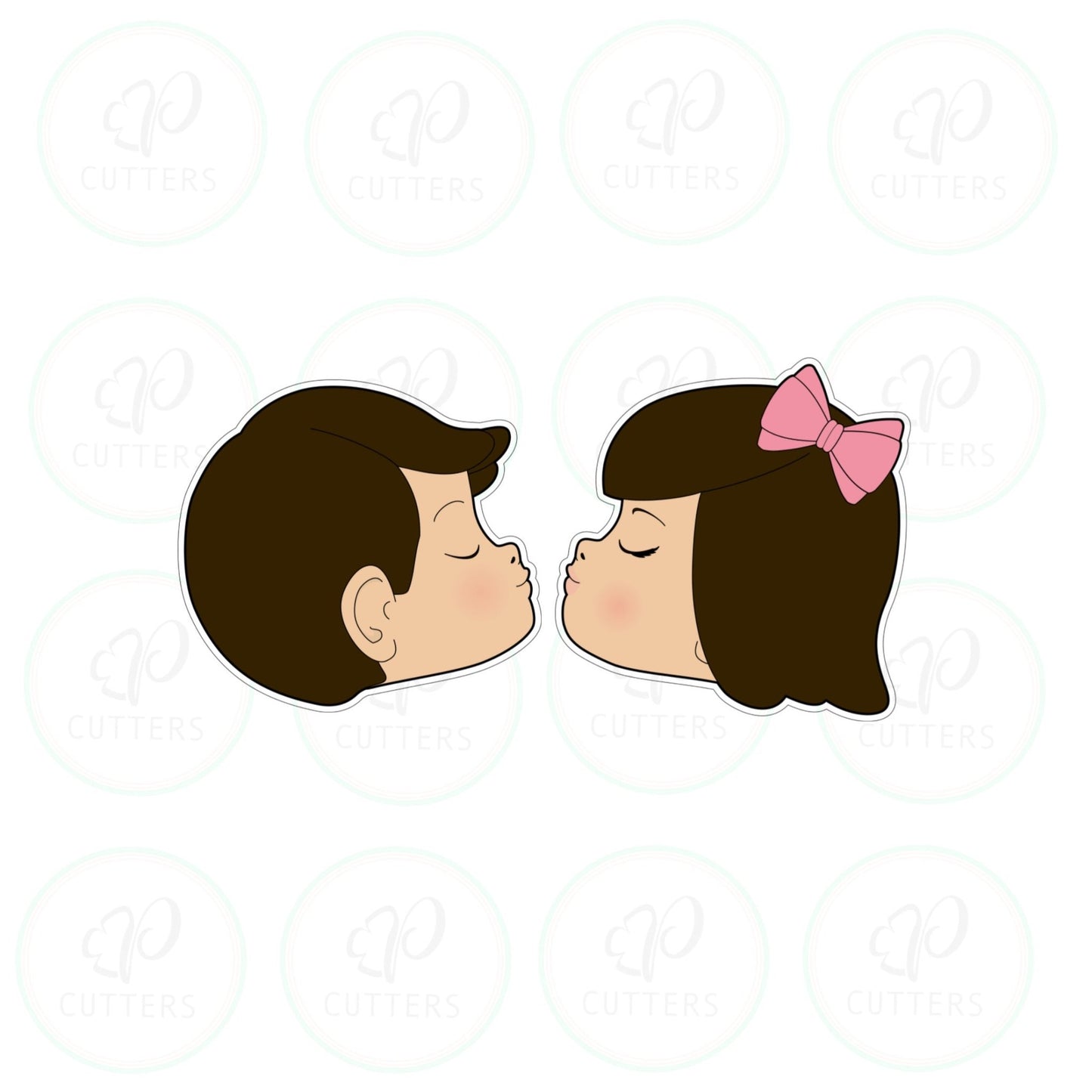 Kissing Boy Head Cookie Cutter - Periwinkles Cutters