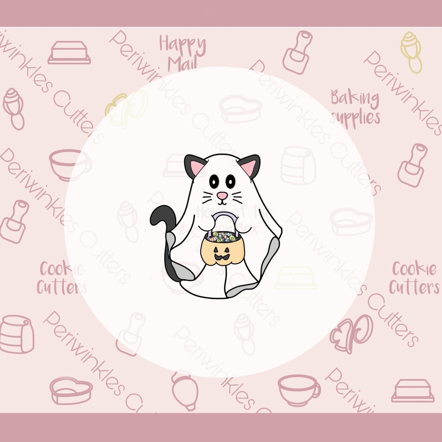 Kitty Ghost Cookie Cutter - Periwinkles Cutters