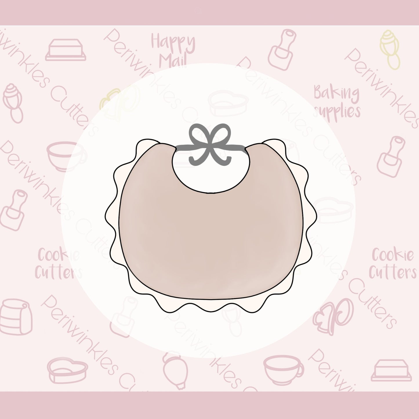 Lace Bib Cookie Cutter - Periwinkles Cutters