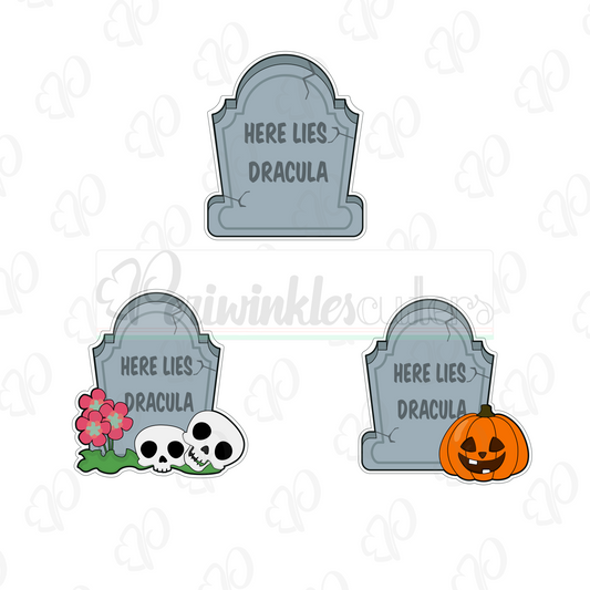 Tombstone with Skulls Cookie Cutters - Periwinkles Cookie Cutters