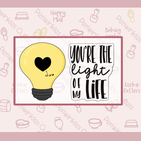 Light Bulb Cut Out Heart Cookie Cutter - Periwinkles Cutters
