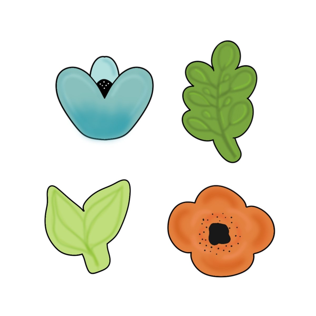 Little Garden Mini 4 Cookie Cutter Set - Periwinkles Cutters