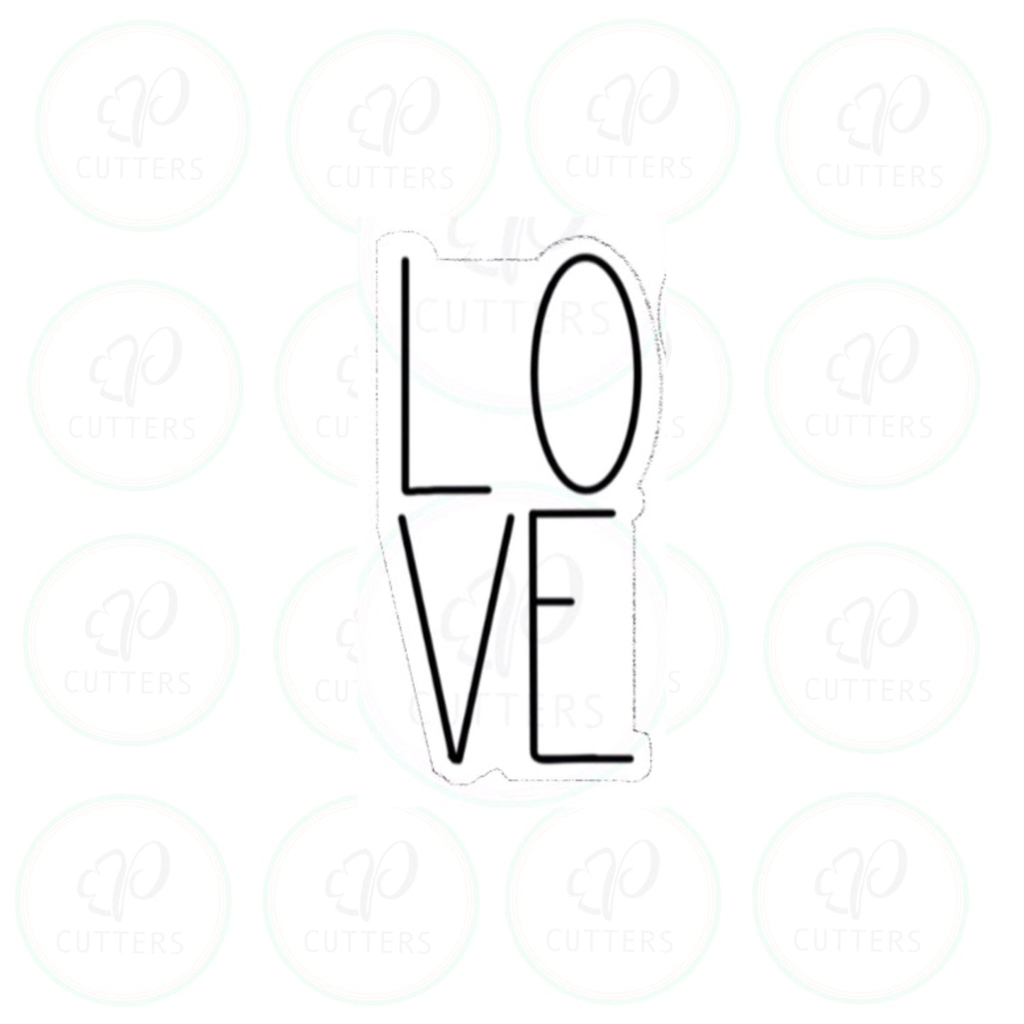 LOVE - Tall Cookie Cutter - Periwinkles Cutters